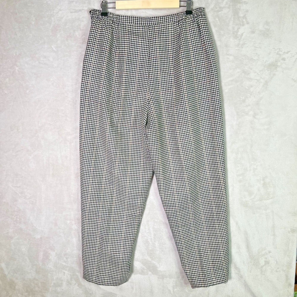 Vintage Talbots Pants Womens 16 Houndstooth Lined Wool Pleated - Picture 3 of 10